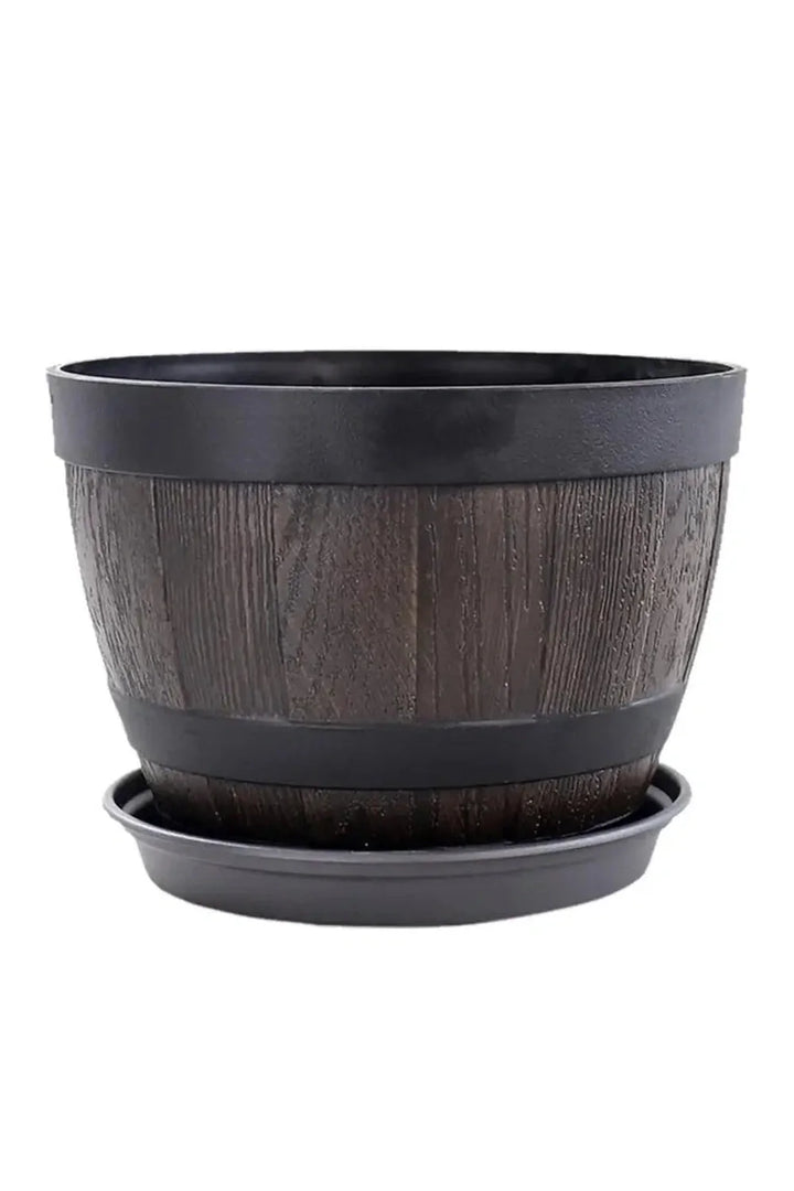 Lisslune | Wood Barrel Plant Pot