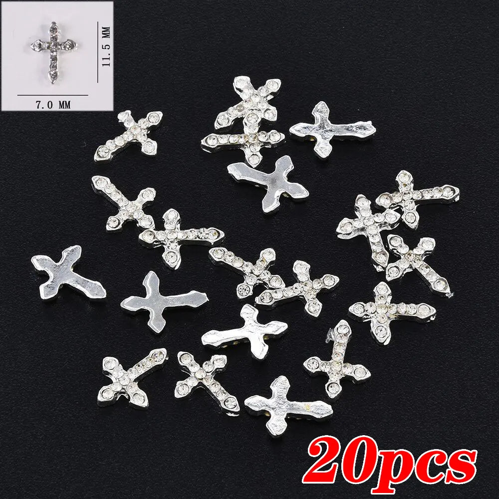 Rynx | 20 pieces/bag 3D Cherry Nail Charms Red & Pink Cherry Nail Rhinestones Nail Gemstones Nail Glitter Stud Fruit Nail Slices for Nail Jewelry