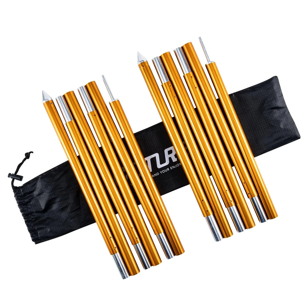 Lisslune | Adjustable Aluminum Tent Poles Set with Shock Cord System - Perfect Camping Gear