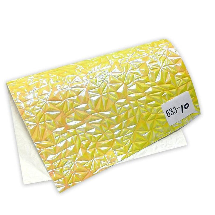 Lisslune | Crinkled Holographic Metallic Synthetic Leather Fabric Sheet for Creative DIY Projects