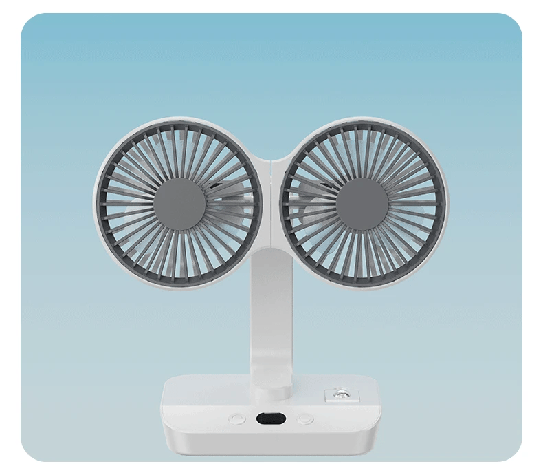 Lisslune | Adjustable Double-Head Portable Table Fan Night Lamp