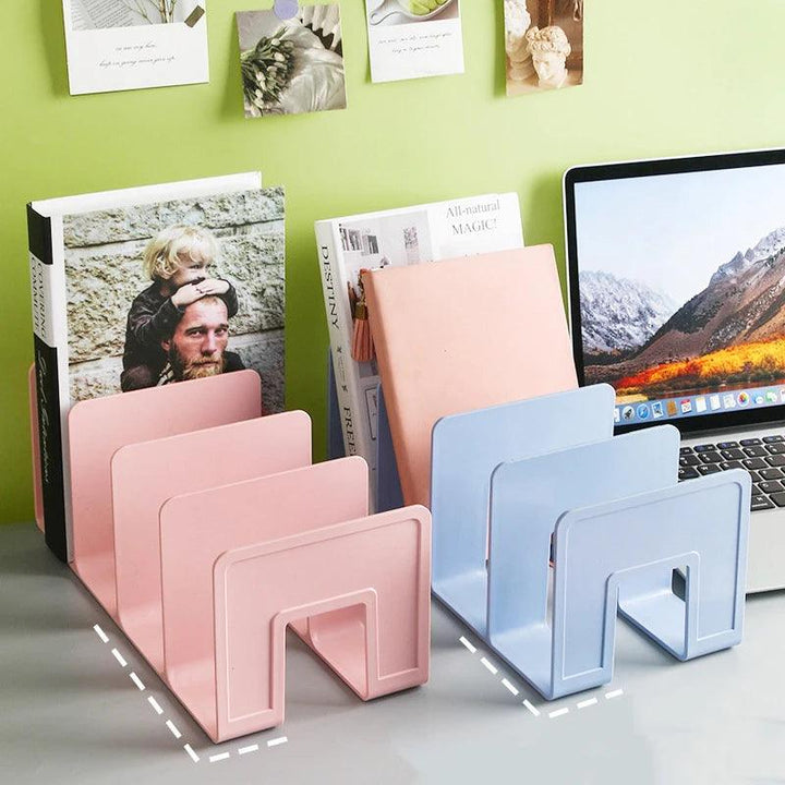 Lisslune | 4-Section Multifunctional Book Stand Organizer for Optimized Workspace Storage