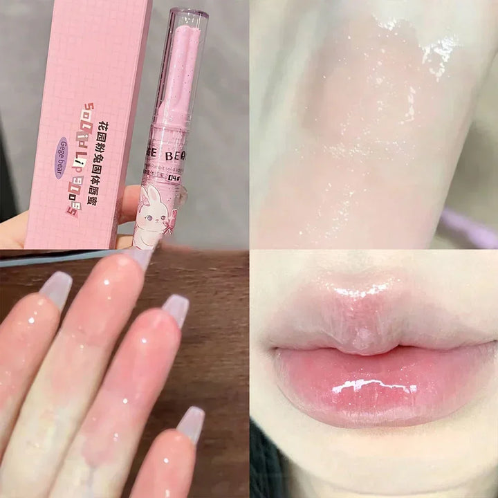 Rynx | 3PCS Heart-shaped Jelly Lipstick Pen Mirror Water Glitter Lip Lacquer Waterproof Moisturizing Lipstick Transparent Korean Makeup