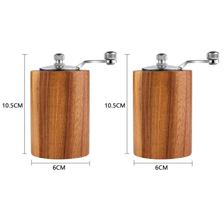 Lisslune | Elegant manual spice mill set made of acacia wood with adjustable grind settings for culinary excellence