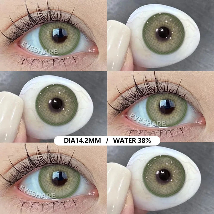 Rynx | Green Contact Lenses 1 Pair Colored Contact Lenses for Eyes Natural Lenses Korean Style Colorcon Contact Lenses Fashion Lenses