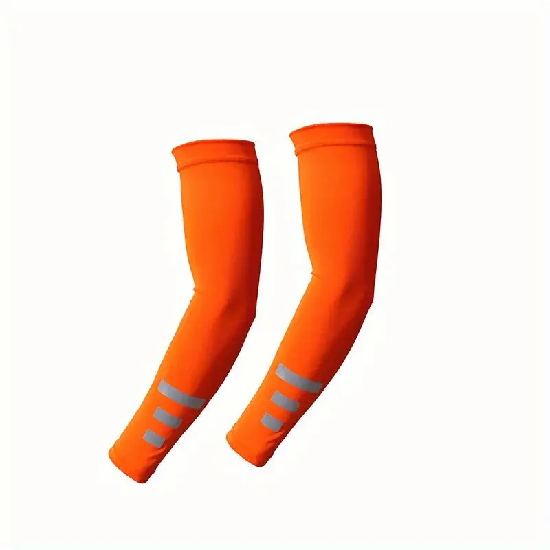 Rynx | 2 Pieces Summer Outdoor Sun Protection Arm Sleeves Quick Drying Breathable Night Running Cycling Reflective Ice Silk Sleeves