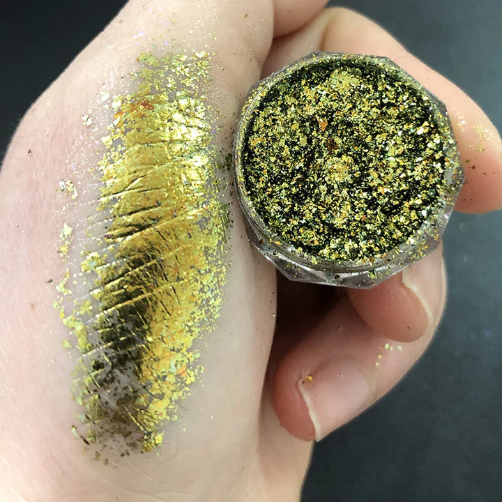 Rynx | 1 Glass Chameleon Nail Flakes Irregular Aluminum Foil UV Gel Polish Nail Sequins Paillettes Manicure Art Decoration Glitter Powder