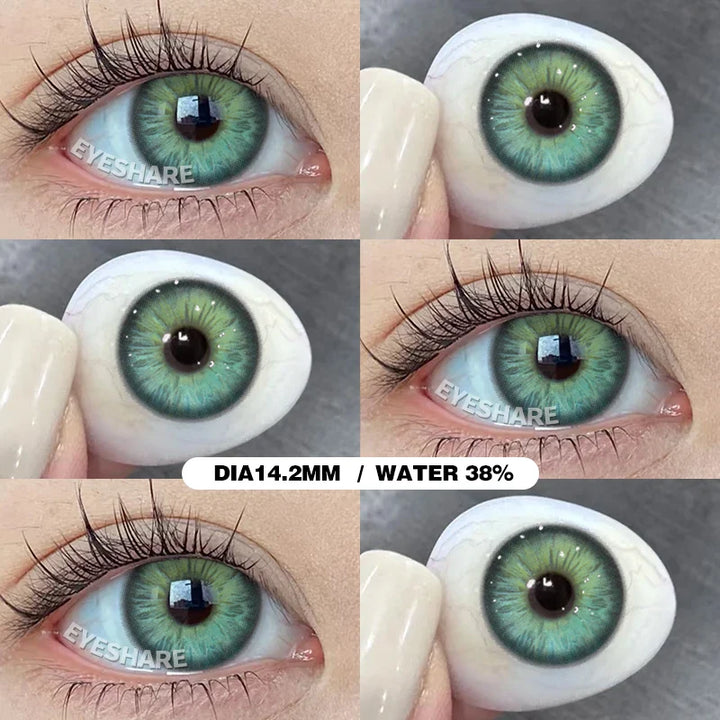 Rynx | Green Contact Lenses 1 Pair Colored Contact Lenses for Eyes Natural Lenses Korean Style Colorcon Contact Lenses Fashion Lenses