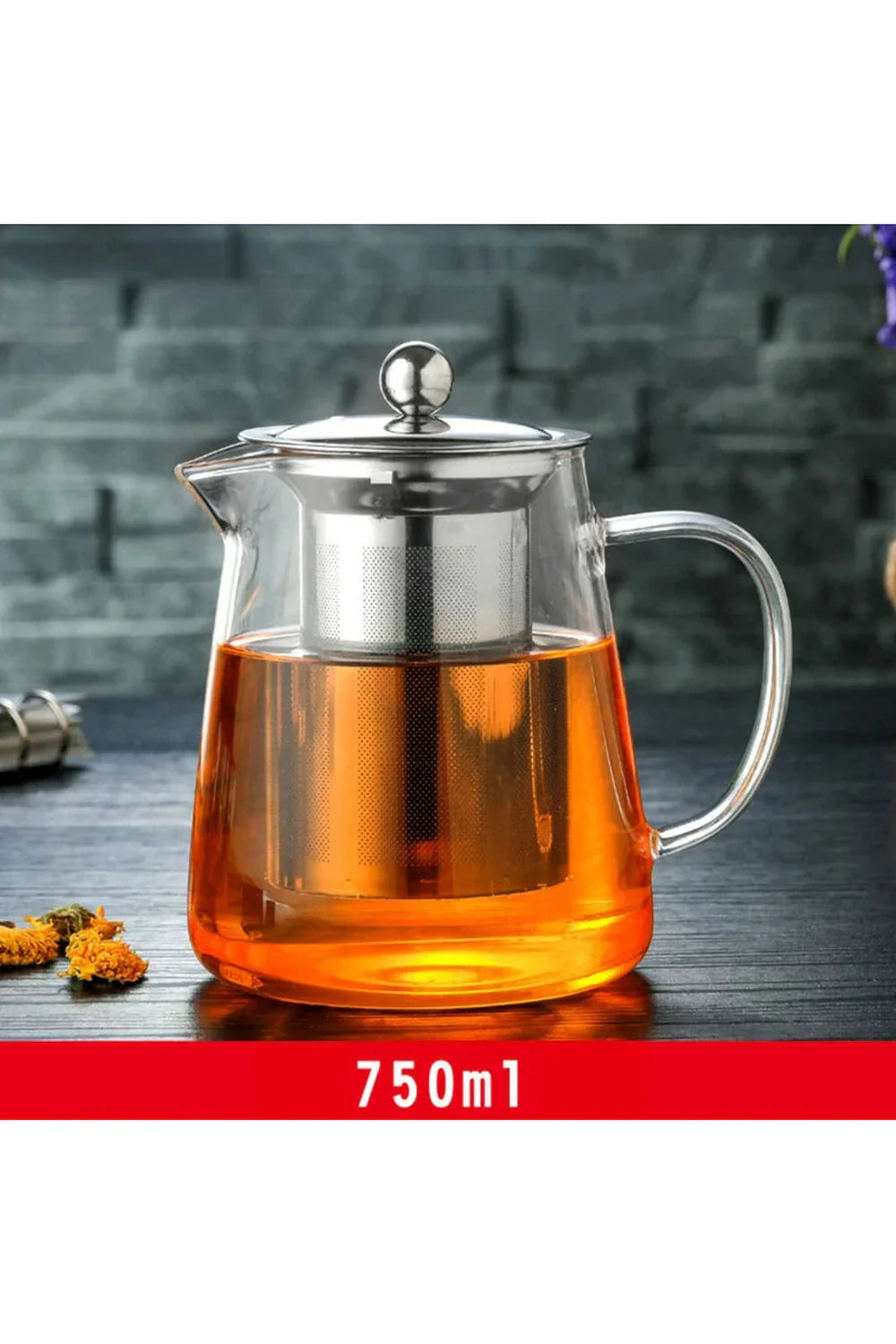 Lisslune | Stainless Steel Infuser Glass Teapot