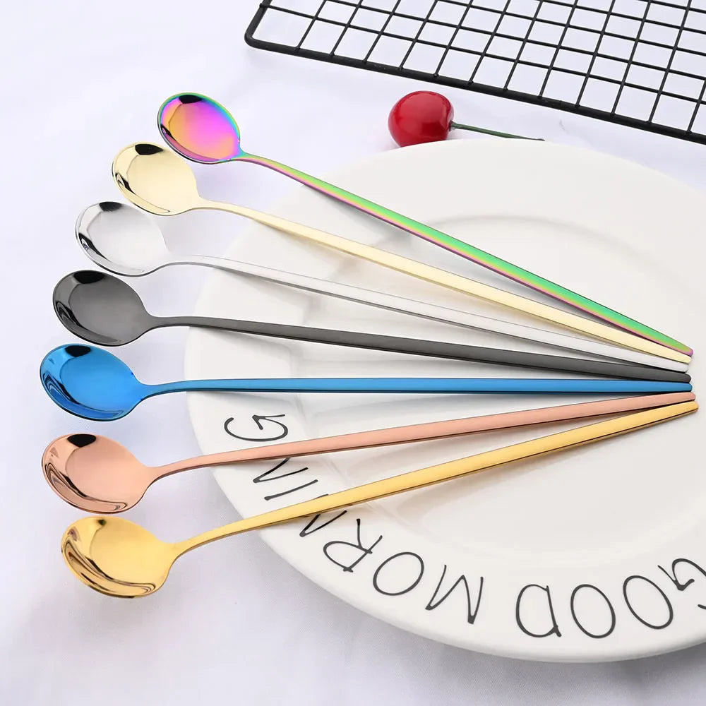 Lisslune | Golden 6-piece Long Handle Spoon Set