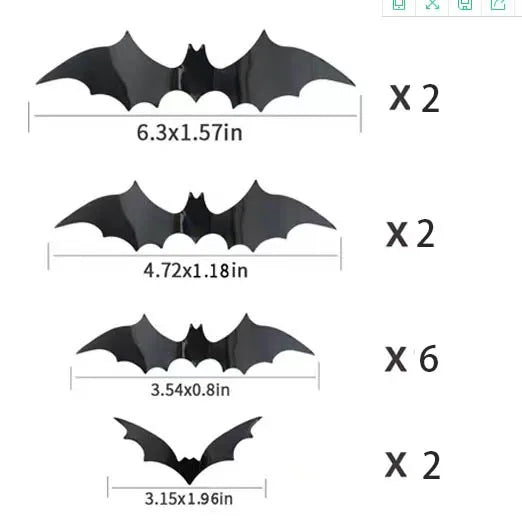 Rynx | Mini Halloween 3D Hollow Bat Wall Stickers Black Bat Sticker Room Decoration Party DIY Stickers Halloween Horror Bats Removable