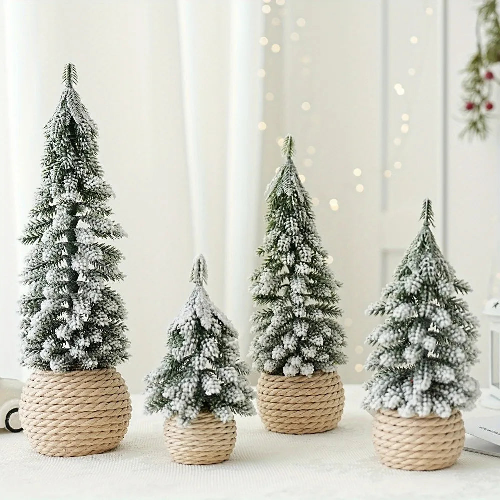 Rynx | Mini Christmas Tree Artificial Small Snow Pine Xmas Tree Decorations New Year Party Ornaments Gifts Home Table Decor