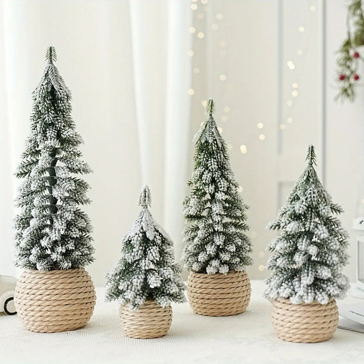 Rynx | Mini Christmas Tree Artificial Small Snow Pine Xmas Tree Decorations New Year Party Ornaments Gifts Home Table Decor