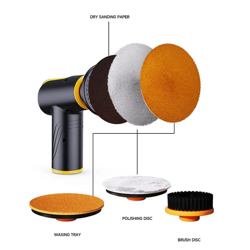 Lisslune | Wireless Car Polisher 100W | Rechargeable Battery | Adjustable Speed