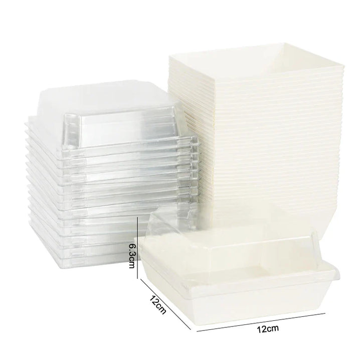 Rynx 10/5pcs Cake Dessert Donut Box Kraft Paper Cookie Bakery Food Sandwich Packaging Box Wedding Birthday Party Christmas Household Items