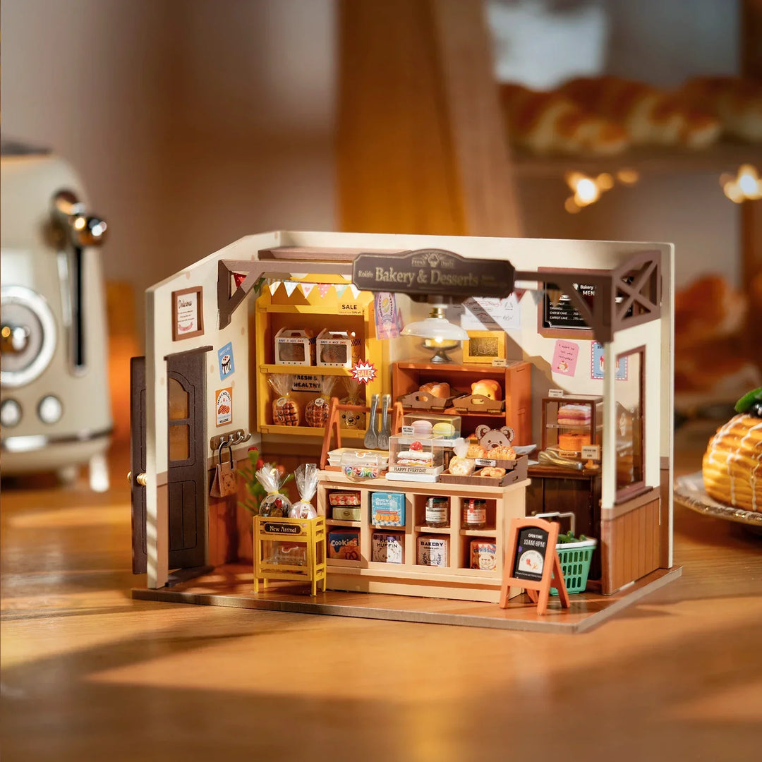Lisslune | Miniature Cafe Wooden Assembly DIY Bakery Kit