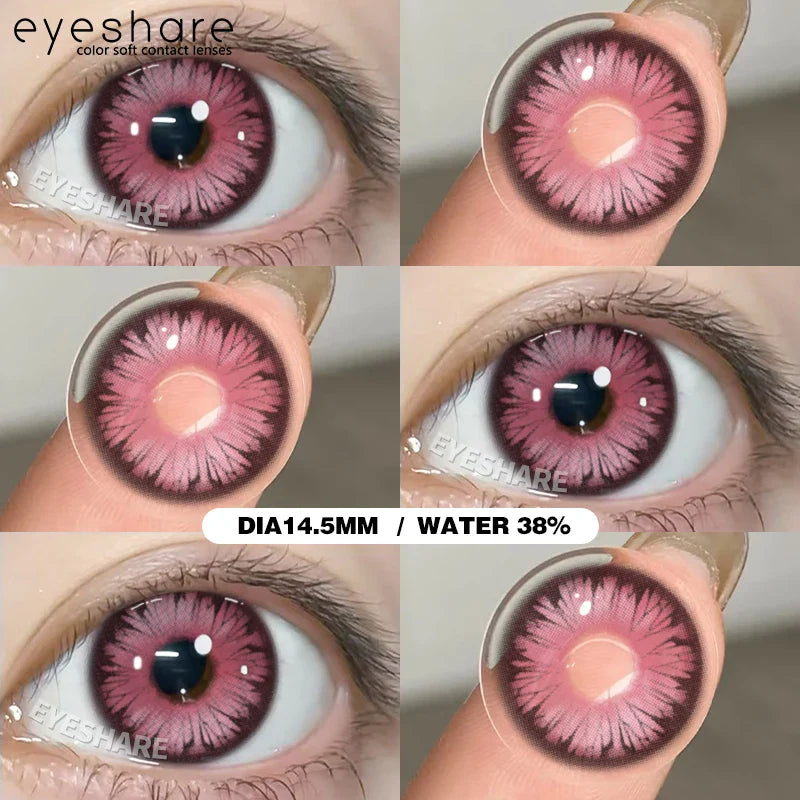 Rynx | 1 Pair Cosplay Colored Contact Lenses Anime Blue Lenses Purple Eyes Halloween Makeup Contacts Annual Pink Beauty Pupils
