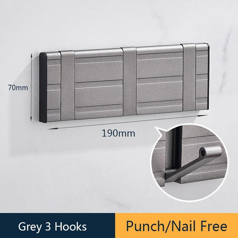 Lisslune | Stylish Gray Aluminum Wall Hooks for Modern Home Organization