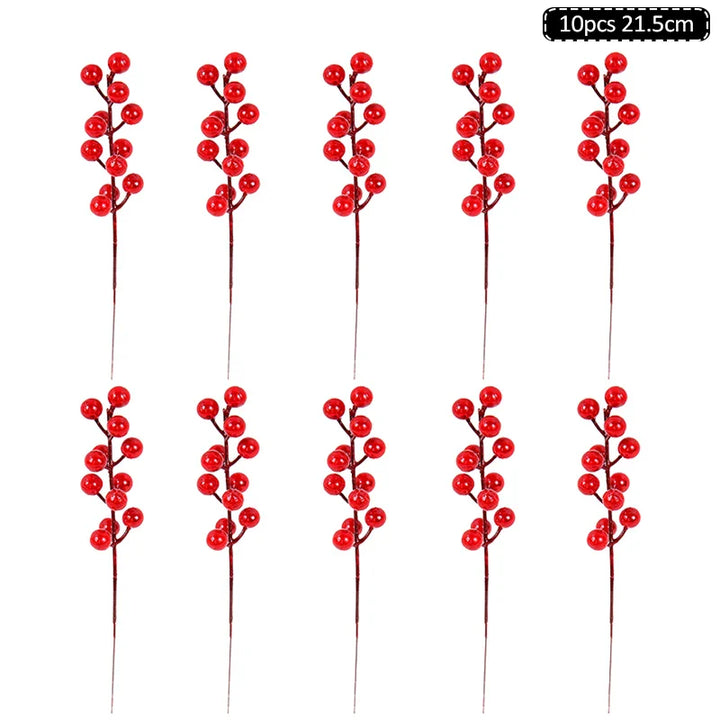 Rynx 1Pack Christmas Pine Needles Branches Artificial Plant Christmas Tree Ornaments Decorations for Home DIY Wreath Gift Box Wedding Flowers