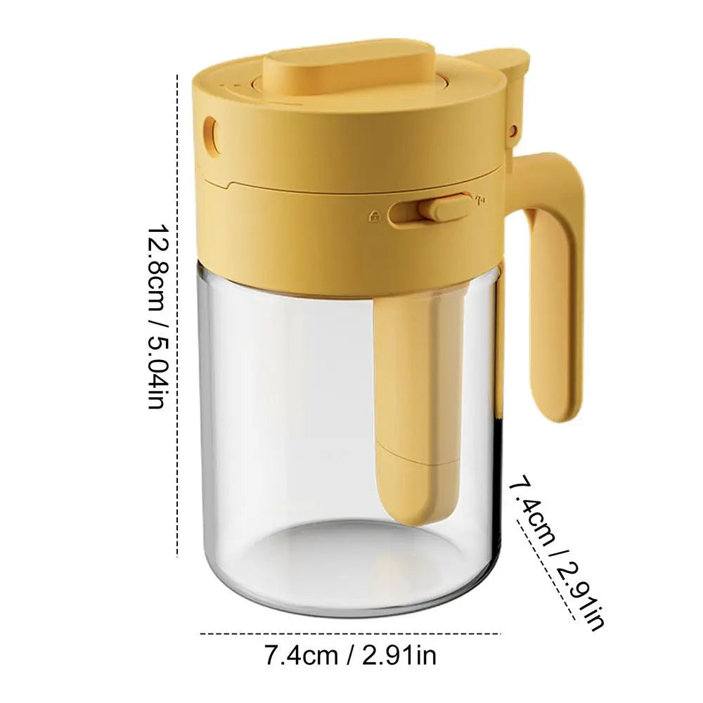 Lisslune | Transparent Glass Lockable Airtight  Seasoning Jar with Spoon