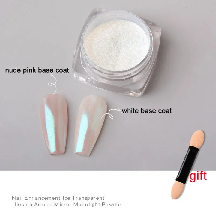 Rynx | 1jar Plating Aurora Chrome Nail Powder High Gloss Moonlight Mirror Fine Glitter Pigment Aurora Pearl Rub Dust Chrome Nails