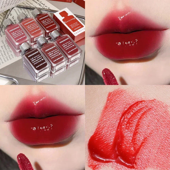 Rynx | Black Mirror Water Light Lip Gloss High Shine Moisturizing Long Lasting No Fading Liquid Lipstick Sexy Red Lips Makeup Cosmetics