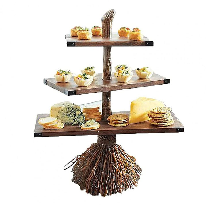 Lisslune | 3-Tiered Witch Broom Shape Stand