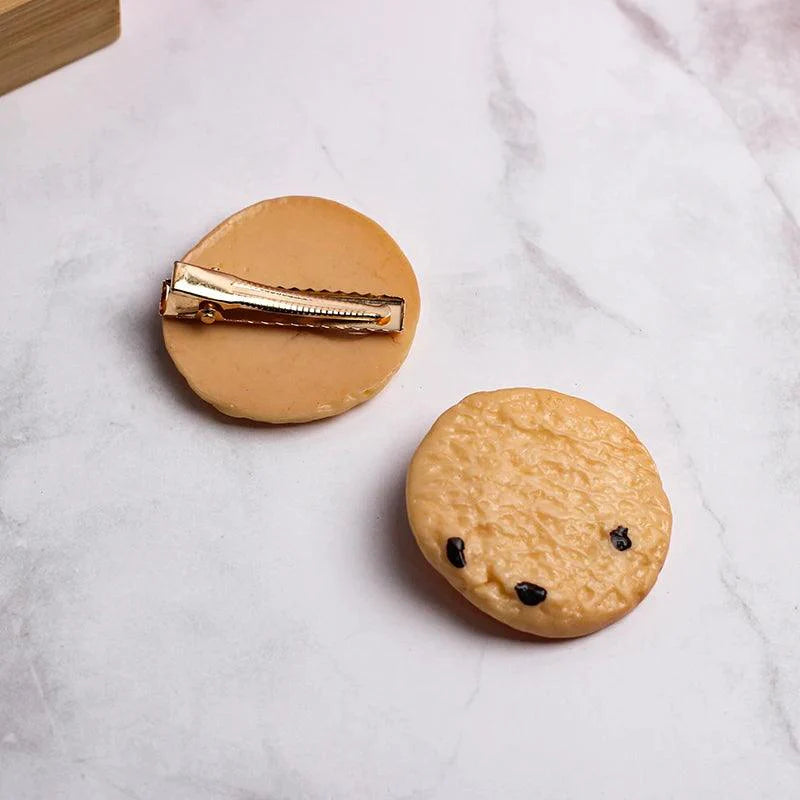 Lisslune | 5-piece DIY hairpin set with cute food theme - Cute hamburger, chips, and cookie designs for kids
