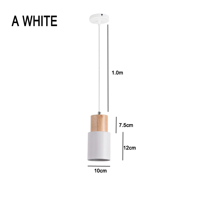 Lisslune | Nordic LED Pendant Lights Made of Metal and Wood - Modern Hanging Lamps for Dining Room and Kitchen