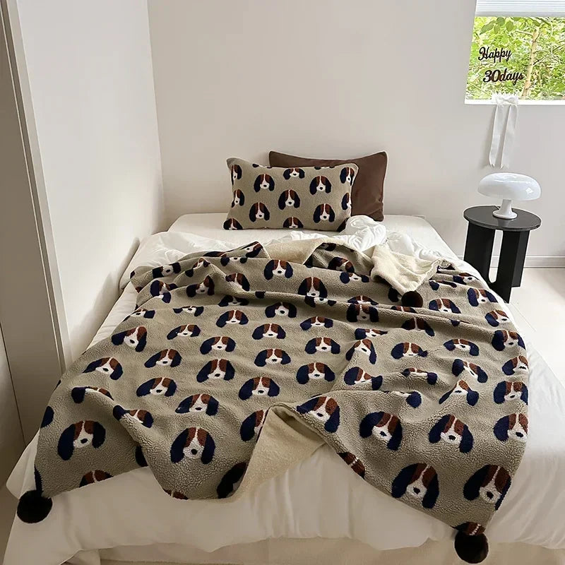 Rynx Selected High Quality Sheep Rollie Loop Fleece Warm Sofa Blanket Autumn Winter Fluffy Warmth Blankets for Bed Thickened Napping Blanket