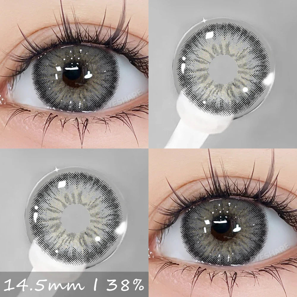 Rynx | Natural Color Contact Lenses 2 Pieces Fashion Blue Lenses Gray Pupils Lens Brown Beautiful Pupils Green Lens Annual 14.5mm