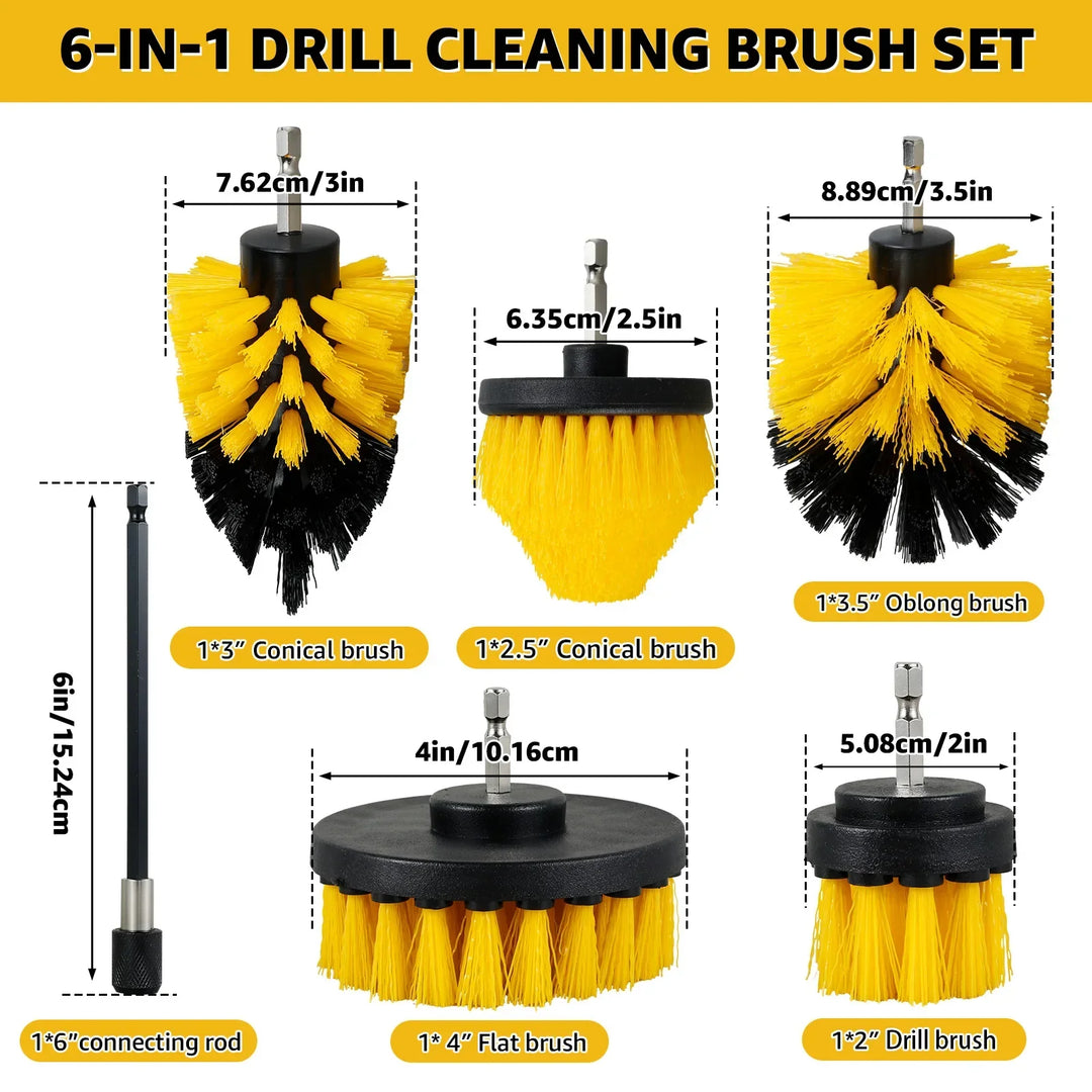 Lisslune | 5PCS Electric Drill Attachment Ultimate Cleaning Brush Kit