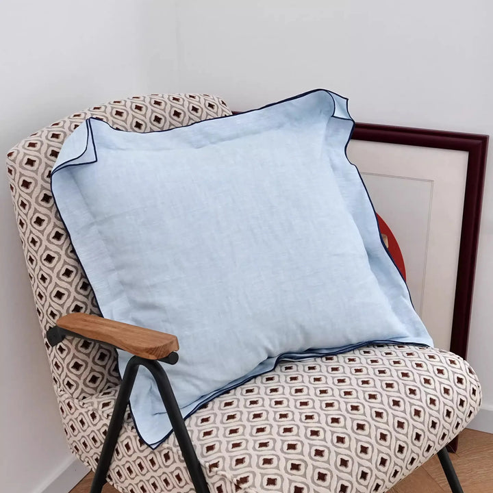 Rynx | French Style Linen Shirt Pillow Case Square Pillow Case Decorative Stripes Pillow Case Pillow Case for Home Room Studio