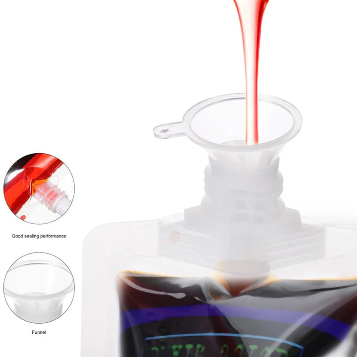 Rynx | Halloween Blood Bag for Drinks, 150ml Vampire Blood Container Bag, Horror Party Blood Bag Supplies, PVC Artificial Blood Bottle