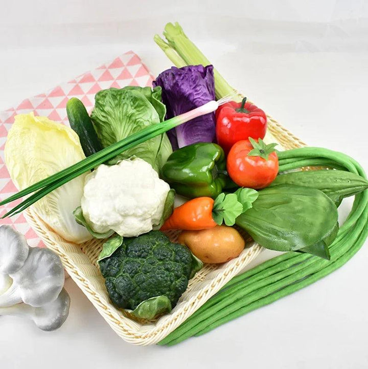 Lisslune | Life-Size Kitchen Vegetable Display Models - Decorative Artificial Ornaments for Culinary Education