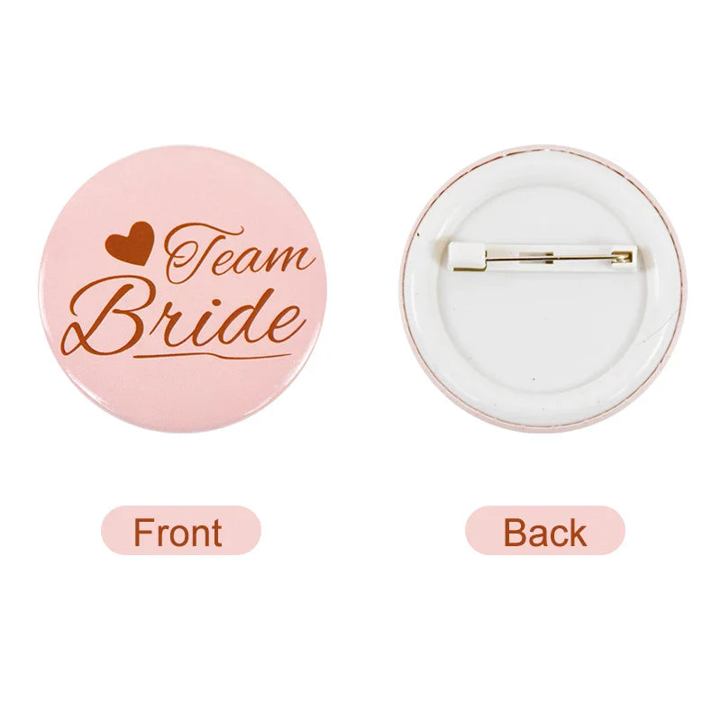 Rynx 12/1pcs Bride to be Team Bride Badge for Wedding Party Decor Bridesmaids Gift Bachelorette Party Hen Night Accessories