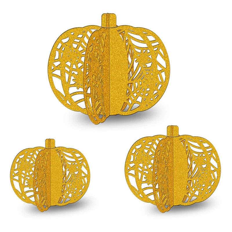 Rynx | 3-piece Set Halloween Paper Pumpkin Desktop Ornaments Trick or Treat Packaging Favors Festive Party Halloween Party Decoration 2024