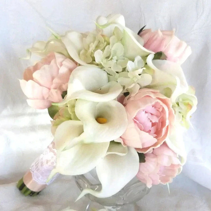 Rynx 5/10pcs Real Touch Calla Lily Artificial Flowers White Wedding Bouquet Bridal Party Home Flower Decoration Artificial Flowers