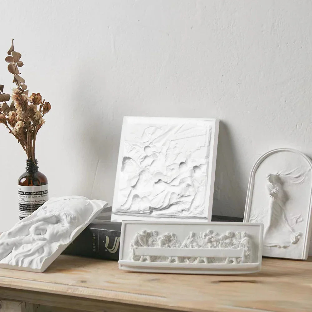 Lisslune | Nordic INS Style Character Plaster Statue DIY Painted Sketch Photography Props Table Decorations Home Art Plaster Decoration