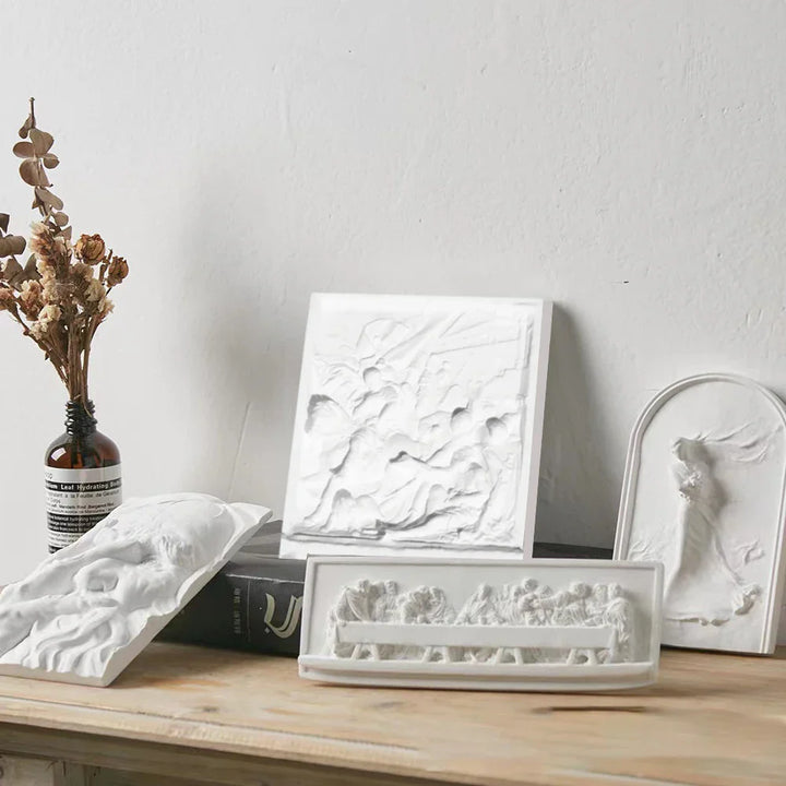 Lisslune | Nordic INS Style Character Plaster Statue DIY Painted Sketch Photography Props Table Decorations Home Art Plaster Decoration
