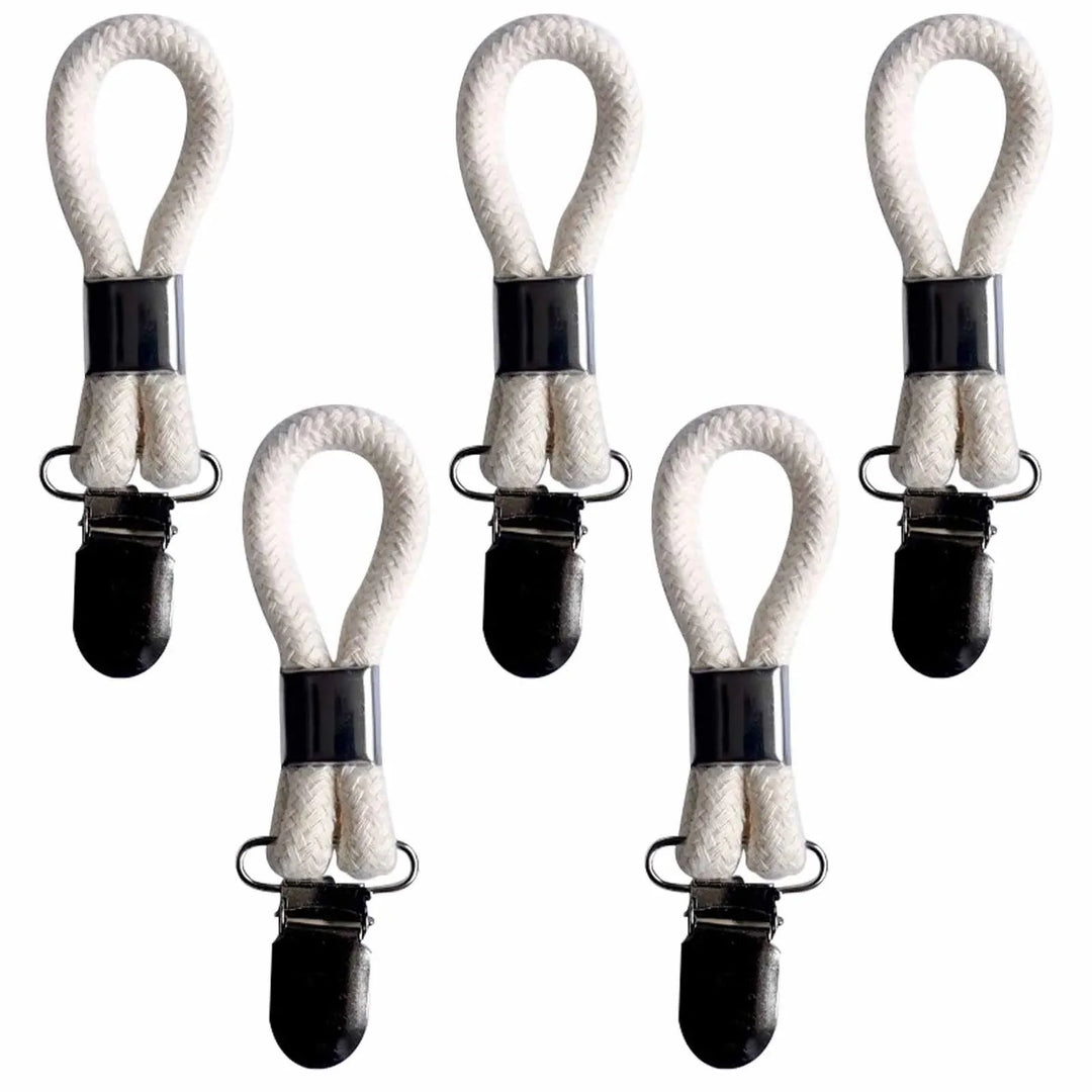 Lisslune | Cotton Braided Towel Holder Set with Sturdy Metal Clips - Elegant Space-Saving Solution for Home and Kitchen