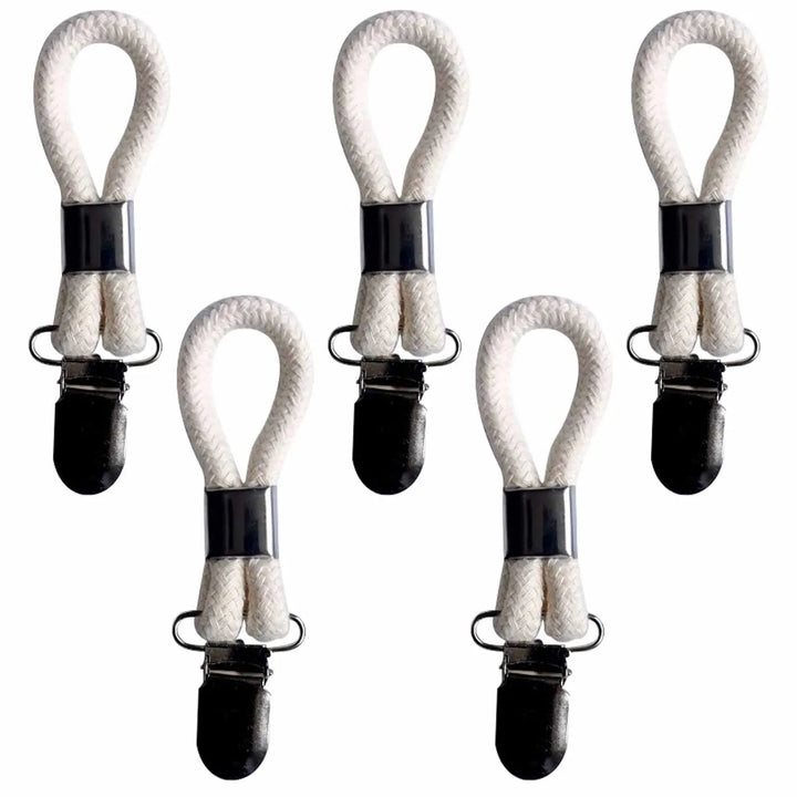 Lisslune | Cotton Braided Towel Holder Set with Sturdy Metal Clips - Elegant Space-Saving Solution for Home and Kitchen