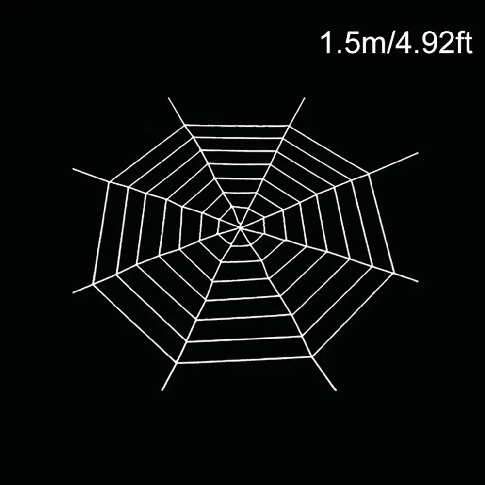 Rynx | 1.5/2.5 m Giant Spider Web Halloween Decorations, White Black Spider Web for Home, Large Horror Stretchable Spider Web for Outdoors