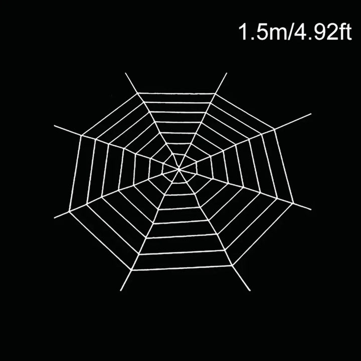 Rynx | 1.5/2.5 m Giant Spider Web Halloween Decorations, White Black Spider Web for Home, Large Horror Stretchable Spider Web for Outdoors