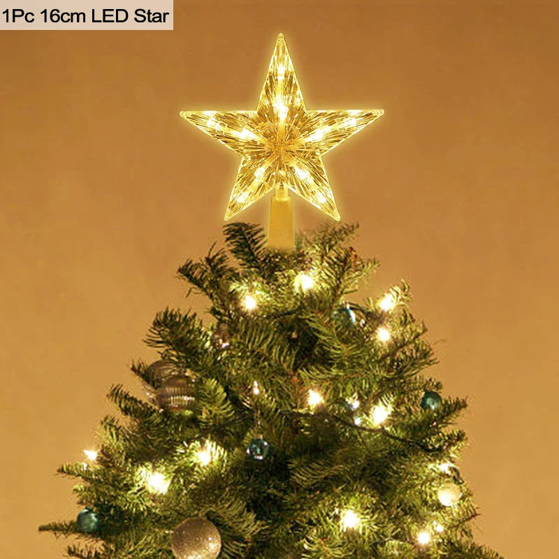 Rynx | LED Glowing Christmas Tree Star Christmas Tree Decoration Lamp 2025 New Year's Decorations For Home Navidad Natal Noel