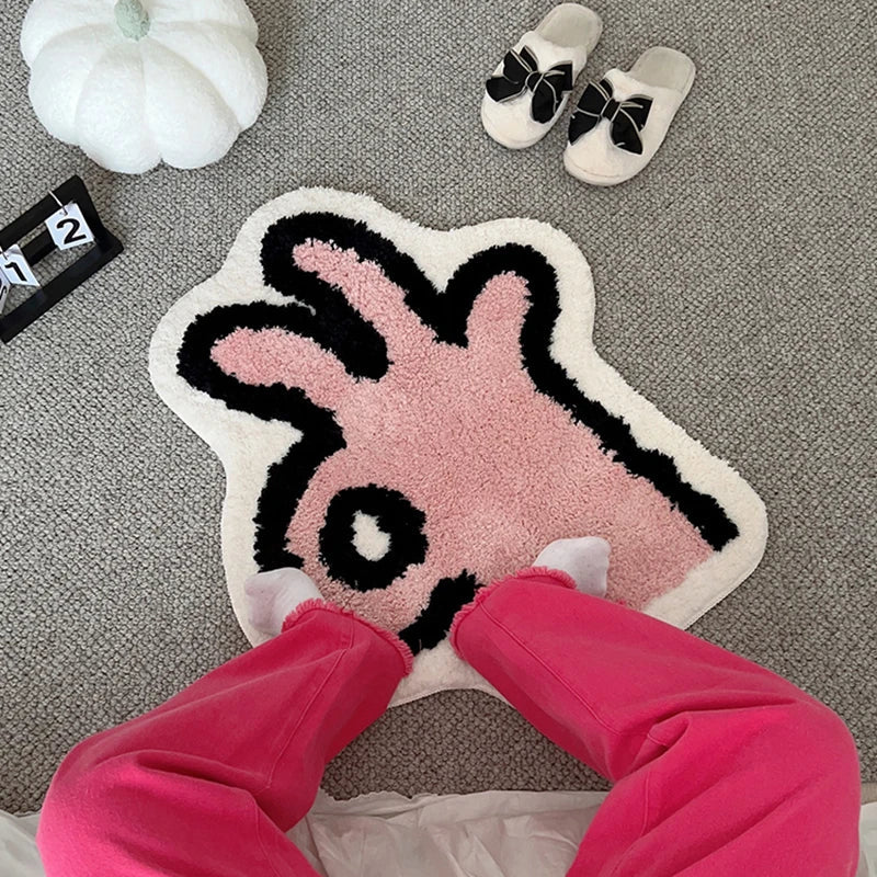 Rynx | Tufting OK Bedroom Mat Kawaii Hand Living Room Rug Bath Mat Non-Slip Rug Floor Mat Doormat Aesthetic Home Decor 65x80cm