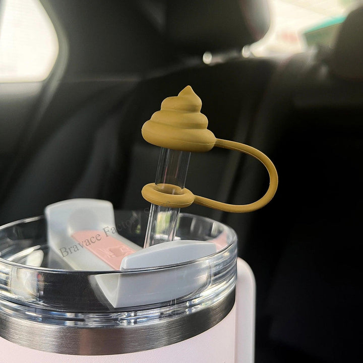 Lisslune | Verspellen Poop Theme Silicone Straw Caps for Stanley Tumblers - Cute Drink Protectors