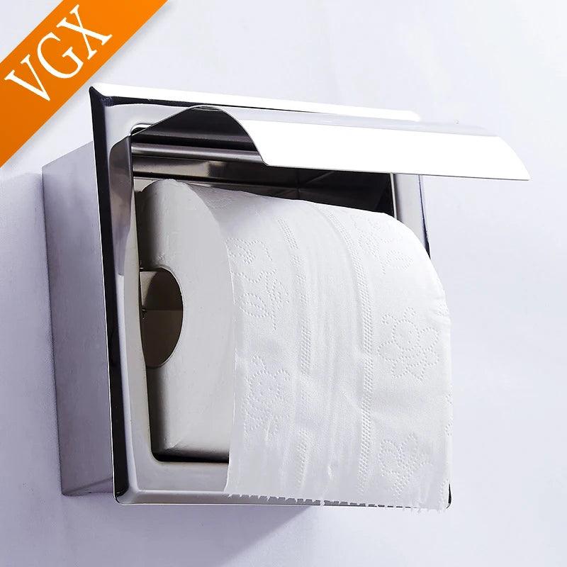 Lisslune | Modern Matte Black Wall-Mounted Toilet Paper Holder for Chic Bathrooms