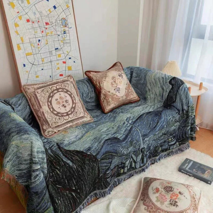 Lisslune | Gogh-inspired Starry Night Art Blanket