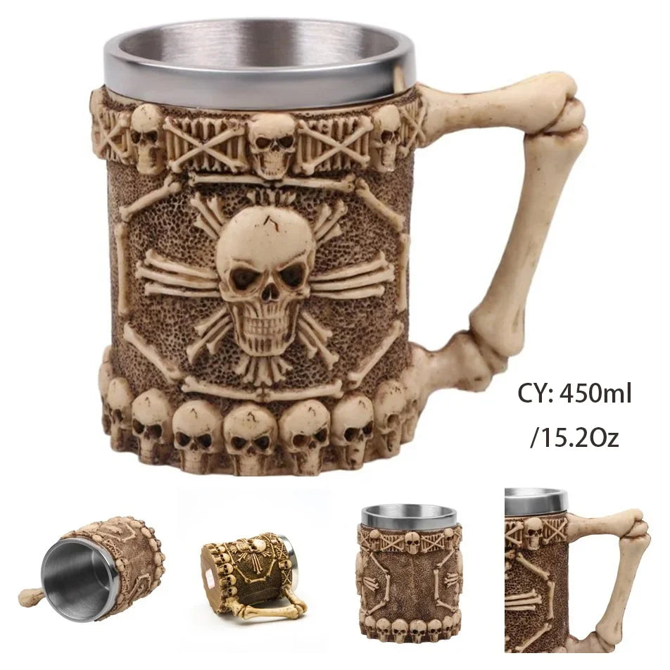 Lisslune | Medieval Dragon Resin Stainless Steel Mug as Coffee Mug or Tea Mug